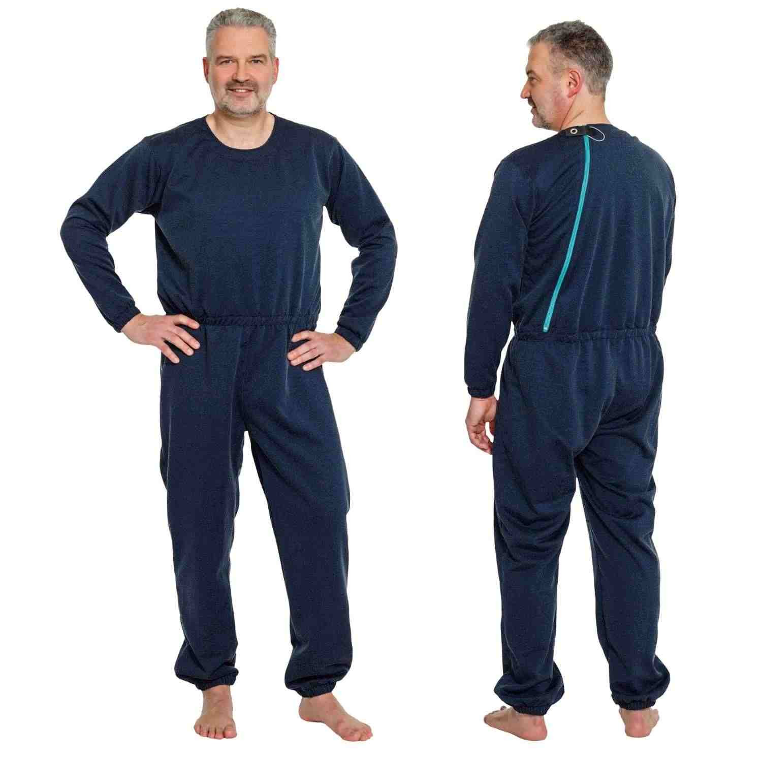 Suprima 4740 020, Pflegeoverall zerreißfest, lang, Rücken-RV mit Sicherheitsknopf, marine, Gr. S-XXL